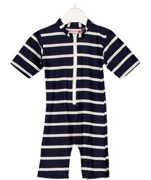 PETITE CRABE Blue Stripe Upf50 Swimsuit 2 Years