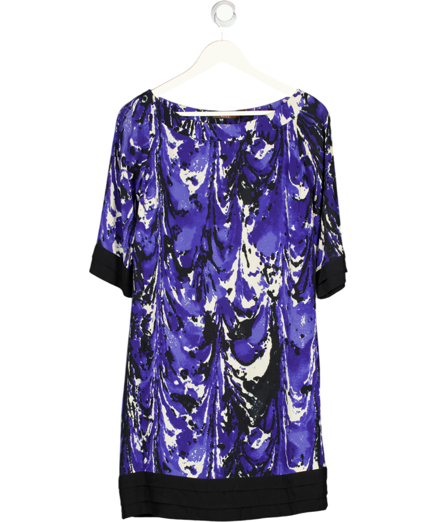 REISS Blue Abstract Painterly Print Dress UK 8