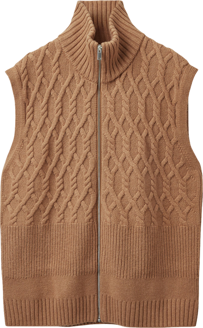 cos Beige Responsibly Sourced Wool Cable Knit Gilet BNWT UK L
