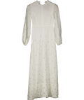 Seraphina White Long Sleeved Floral Embroidered Maxi Dress UK 6