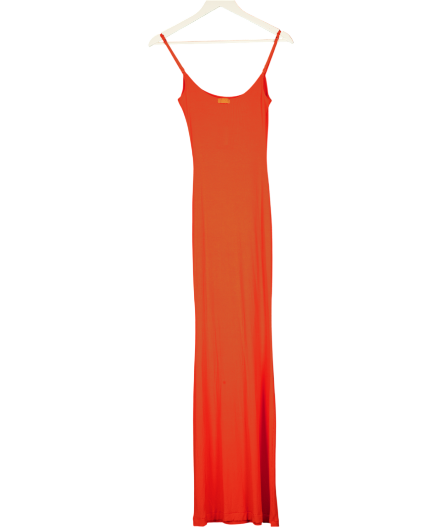 SKIMS Orange  / Red Soft Lounge Long Slip Dress UK M