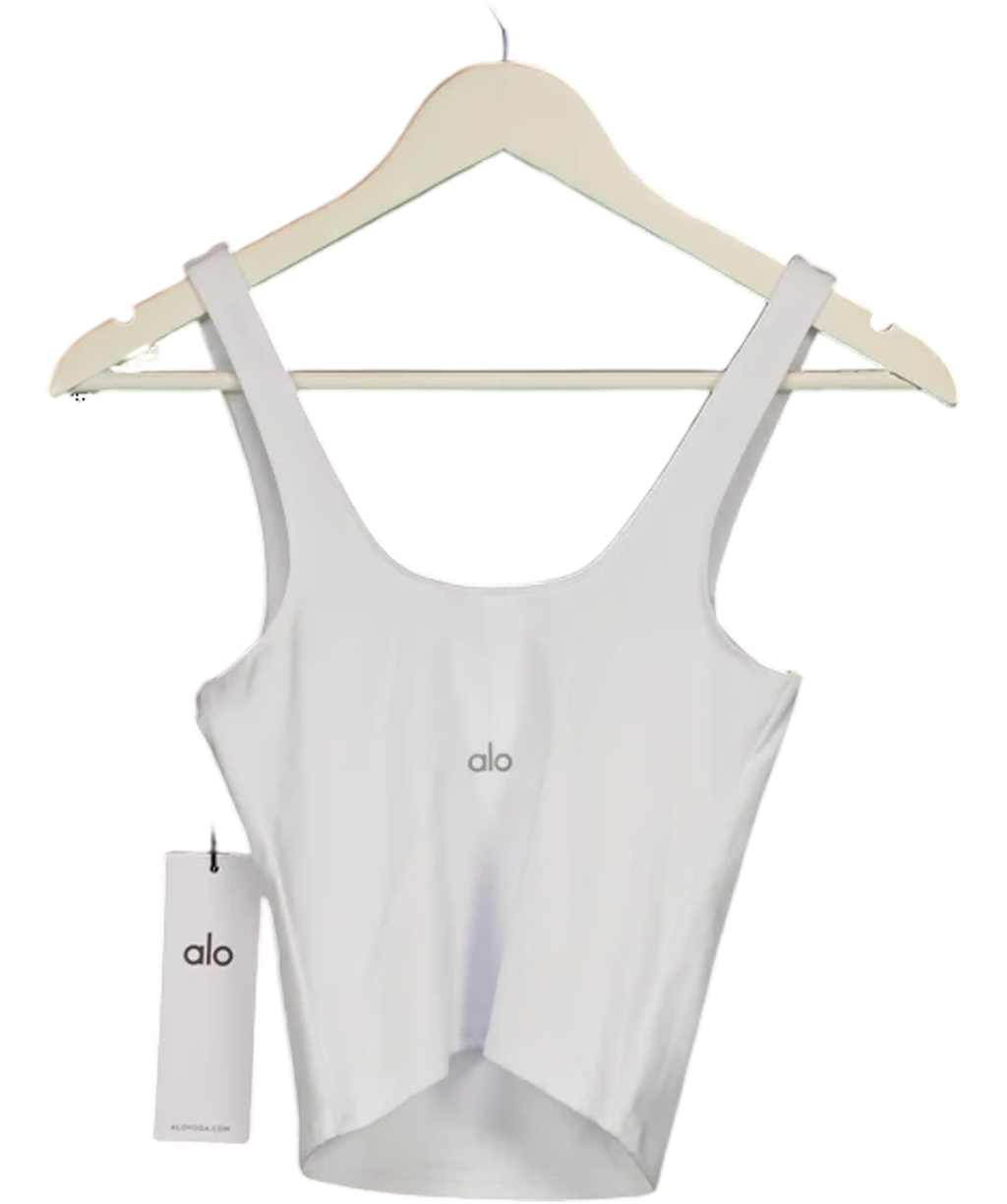 ALO White Softsculpt Precision Tank Top UK S