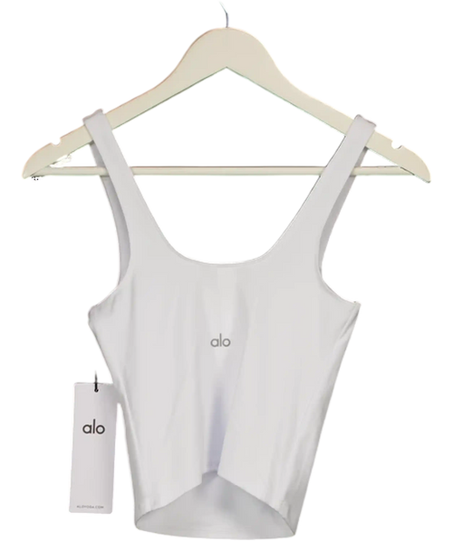 ALO White Softsculpt Precision Tank Top UK S