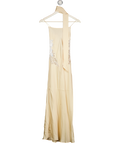 H&M Yellow Lace-detail Satin Dress With Scarf UK XS