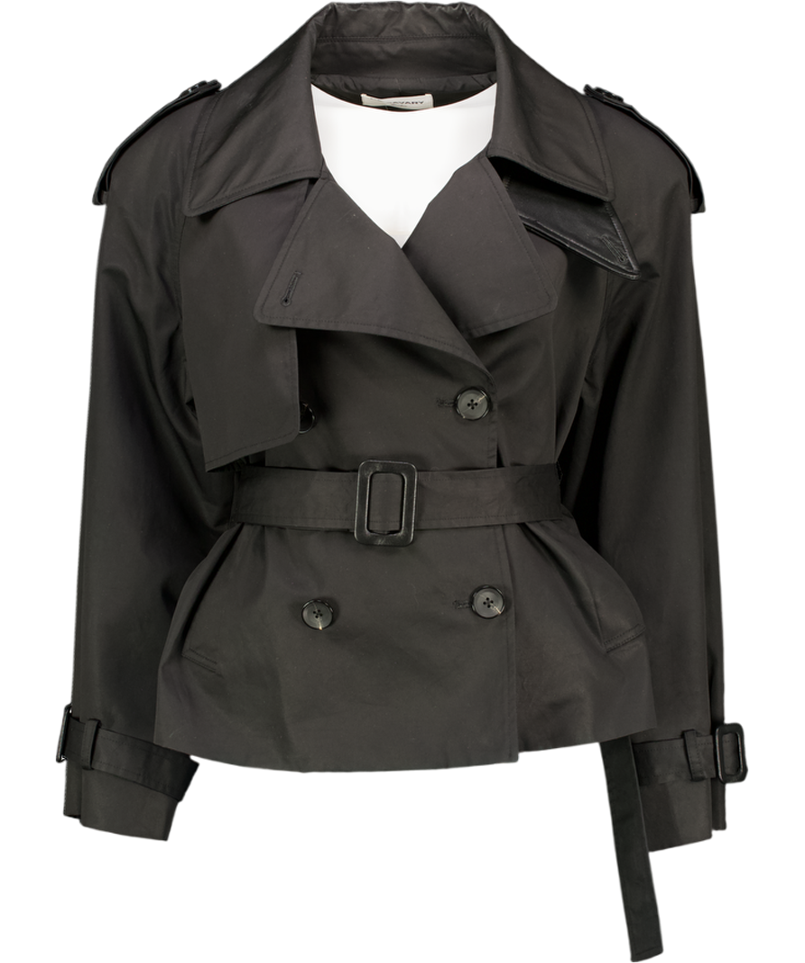 DE SAVARY LONDON Black Trench Jacket UK XS/S