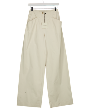 GROES. Cream High Waist Relaxed Fit The Billie Trousers UK XS