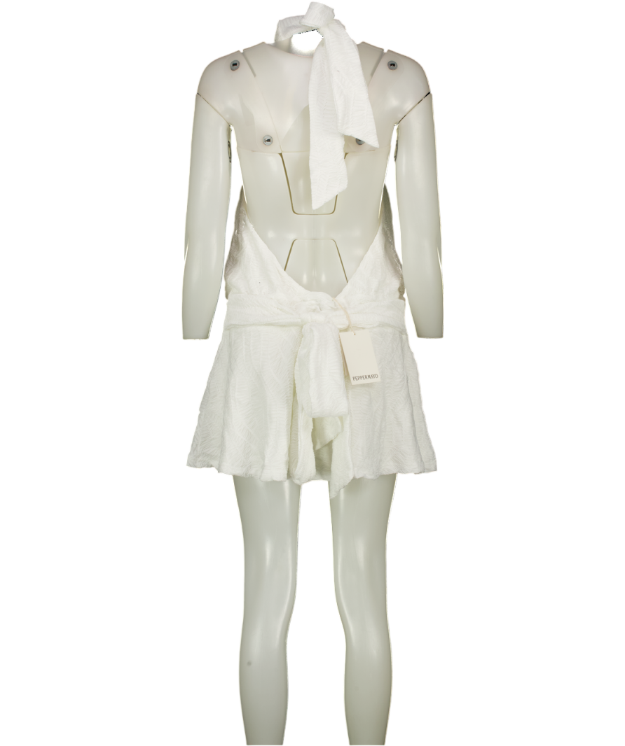 peppermayo White Diablo Backless Mini Dress UK S