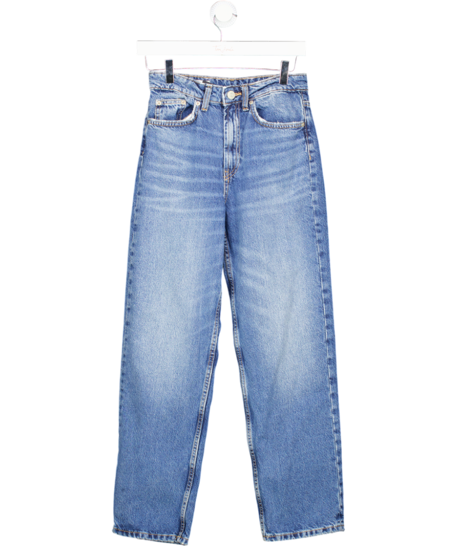 ZARA Blue High Waisted Straight Jeans UK 6