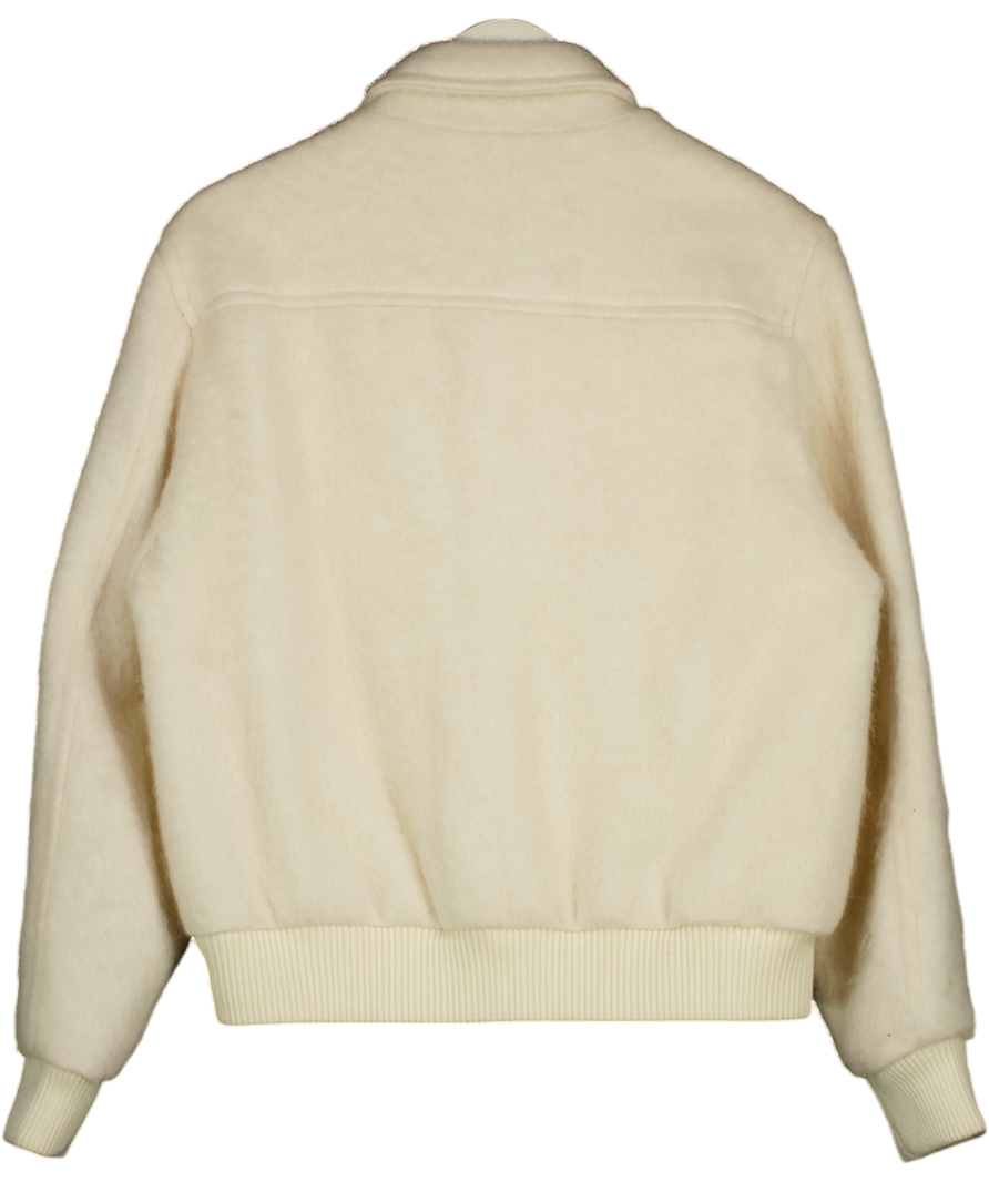 ZARA Cream Origins Wool Bomber Jacket UK S