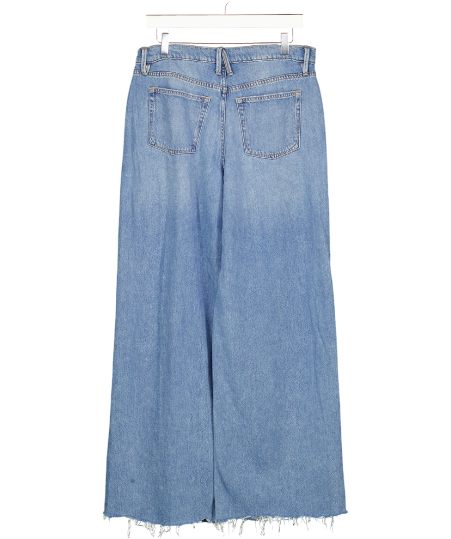 GOOD AMERICAN Blue Weightless Good Ease Mid-rise Relaxed Jeans L34 W27
