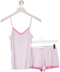 polkadot england Purple Patti Cami And Short Set - Lilac Hearts-x Pointelle UK S