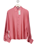 SOSUE Pink Blouse Antonia Shiny Slim Rosewood UK S