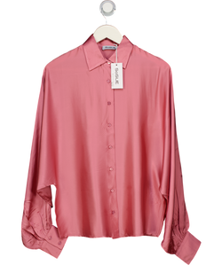 SOSUE Pink Blouse Antonia Shiny Slim Rosewood UK S