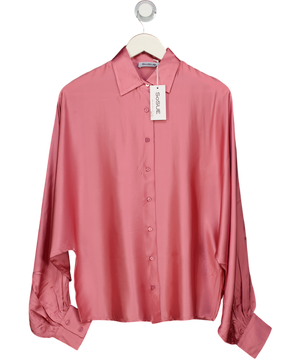 SOSUE Pink Antonia Shiny Slim Rosewood Blouse UK S