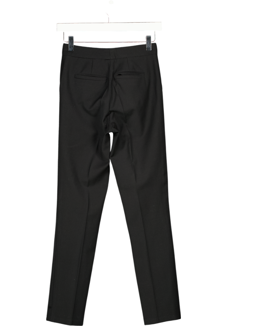 REISS Black Wool Blend Paris Tapered Tailored Trousers UK 4