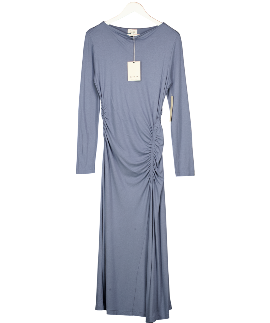 JIGSAW Blue Cowl Neck Microcrepe Jersey Dress UK S