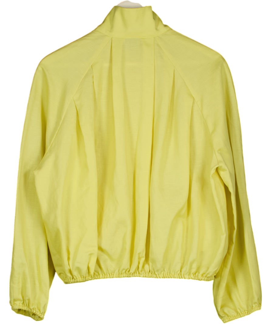 M&S Yellow Lyocell Rich Bomber Jacket With Linen UK 10