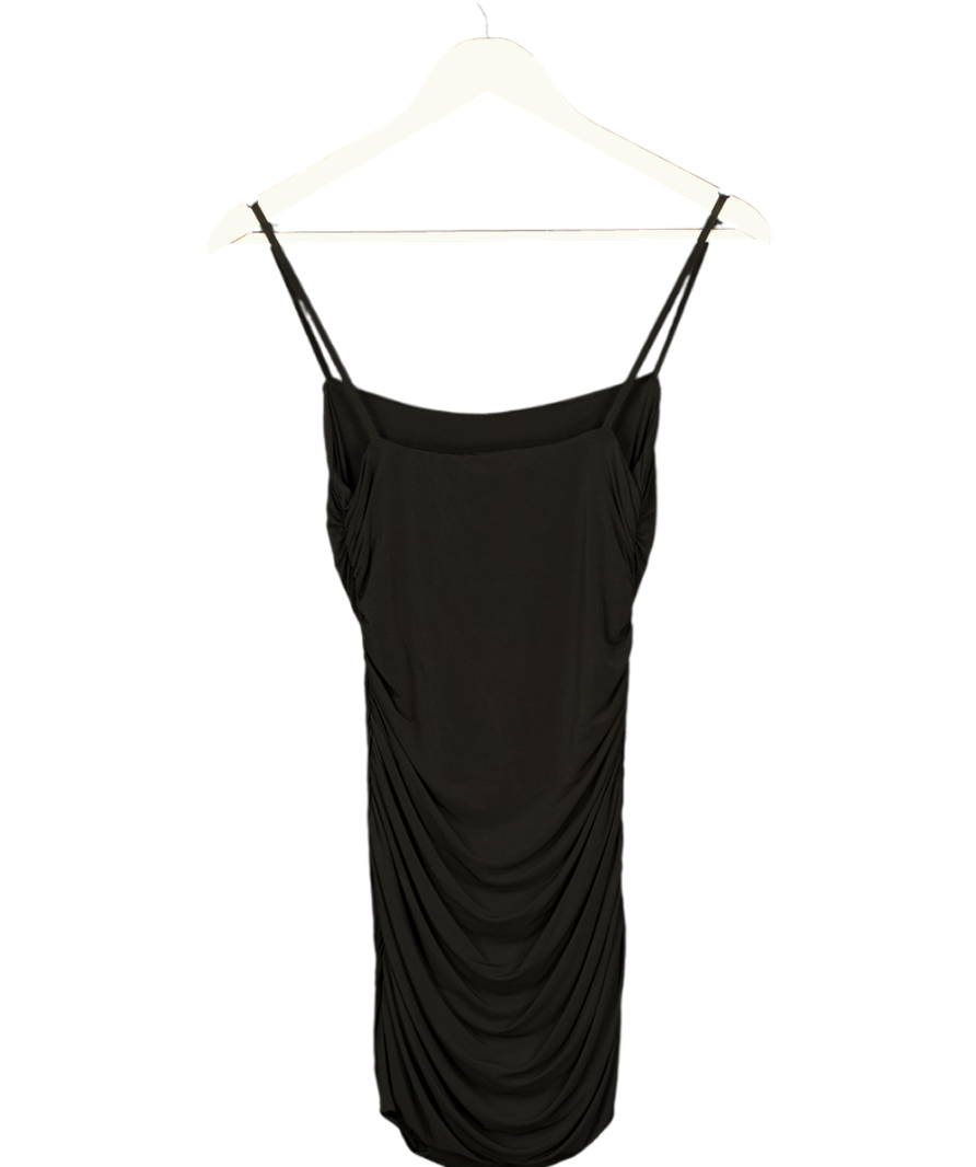 WARDROBE NYC Black Ruffled Stretch-jersey Mini Dress UK S