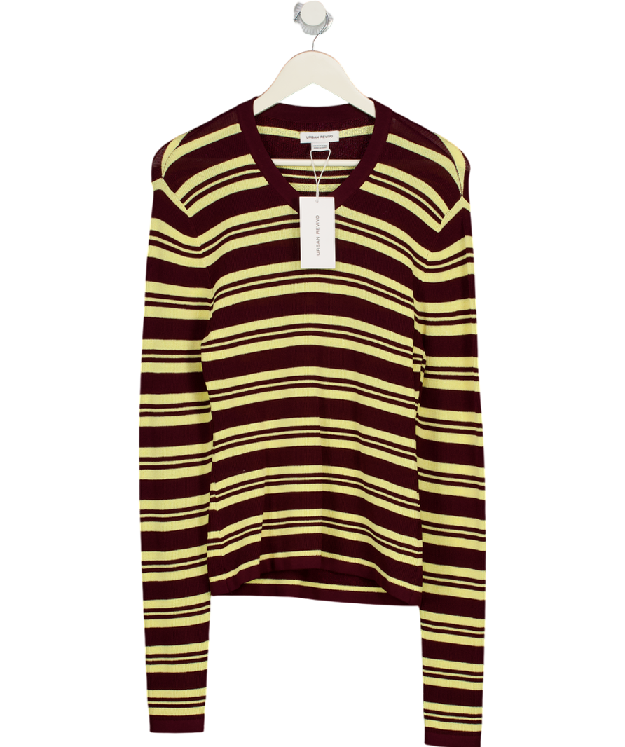 Urban Revivo Brown & Yellow Wool Knit Long Sleeve UK L