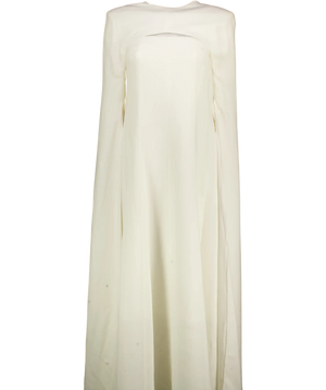KAREN MILLEN Petite Cream Tailored Drama Cape Maxi Dress UK 8