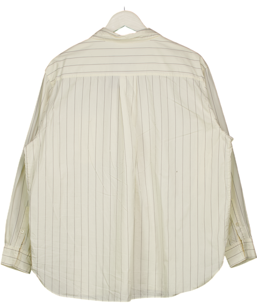 Sezane Ivory White Pinstripe 100% Cotton Shirt Fr44 UK 16