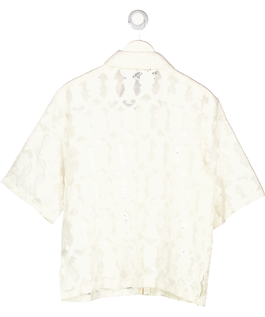 KAREN BY SIMONSEN Cream Lace Short Sleeve Shirt UK 12