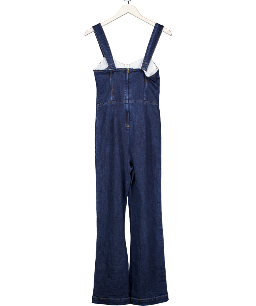 EBBY AND I Blue Denim Corset Top Jumpsuit UK 8