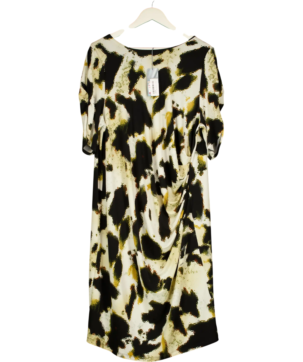 M&S Cream Collection Cream/ Black  Mix Shift Dress UK 22