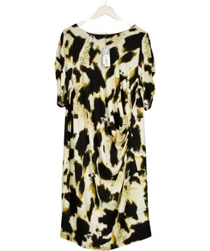 M&S Cream Collection Cream/ Black  Mix Shift Dress UK 22