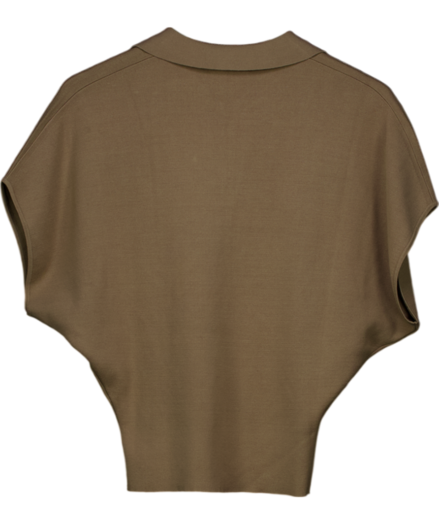 HENNE Beige Zeya Polo Top UK S