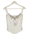 Nadine Merabi Ivory White Embellished Bree Top UK 8