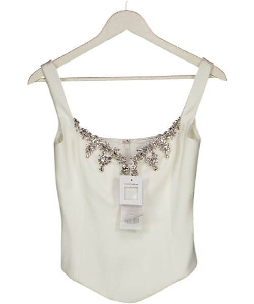 Nadine Merabi Ivory White Embellished Bree Top UK 8