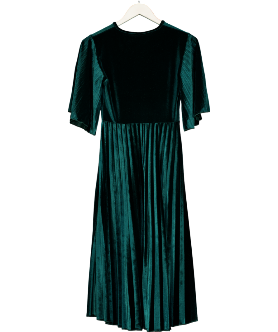 ASOS Green Pleated Velvet Kimono Midi Dress UK 8 Reliked ASOS Green Pleated Velvet Kimono Midi Dress UK 8 Reliked