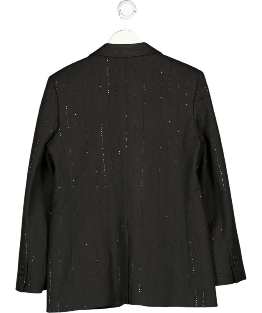 SANDRO PARIS Black Sequin-stripe Opera Blazer Fr40 UK 12