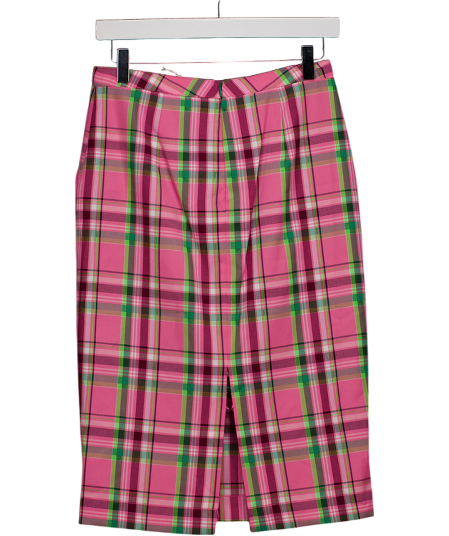 Essentiel Antwerp Pink V633 Plaid Pencil Skirt UK 6