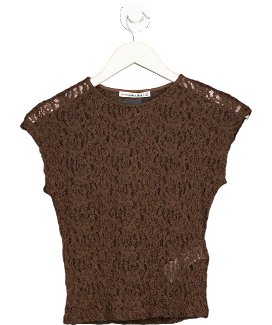 Abercrombie & Fitch Brown Lace Shell Top UK XS