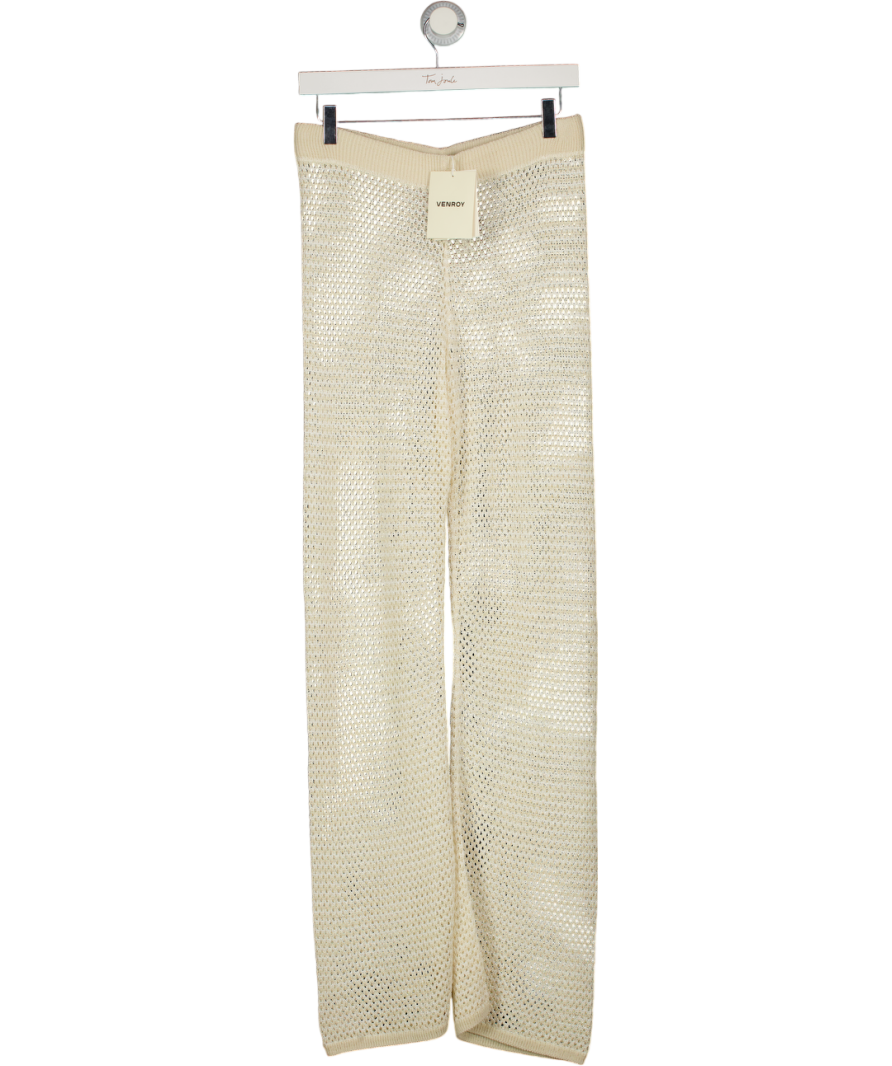 VENROY Cream Crochet Cotton Nylon Pant UK M