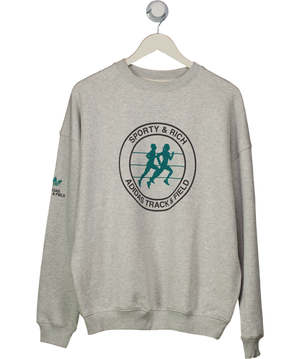 Sporty & Rich X Adidas Sweatshirt Light Grey Heather UK S