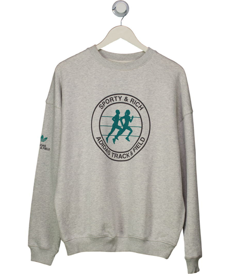 Sporty & Rich X Adidas Sweatshirt Light Grey Heather UK S