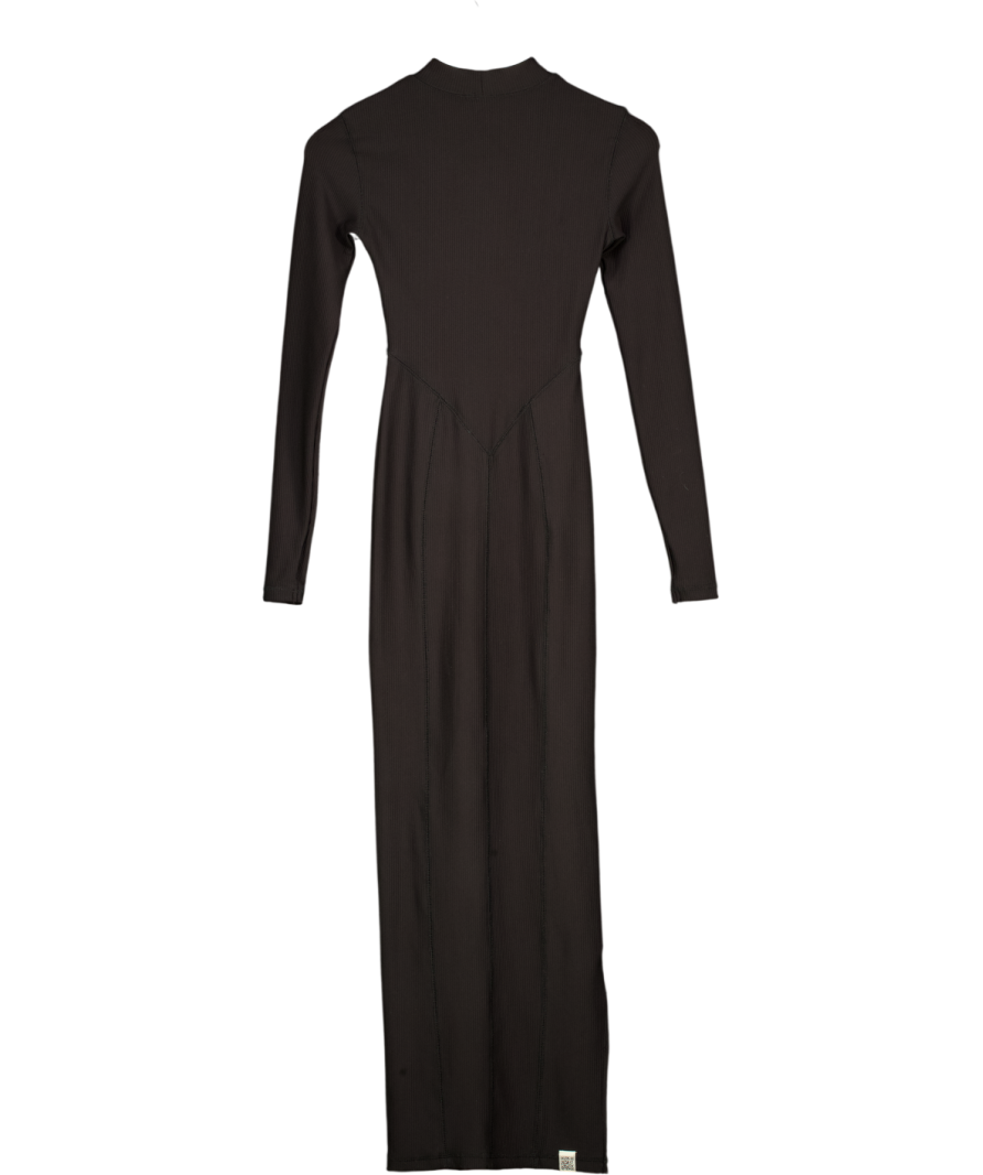 THE GIVING MOMENT Black Bodycon High Neck Dress UK XS