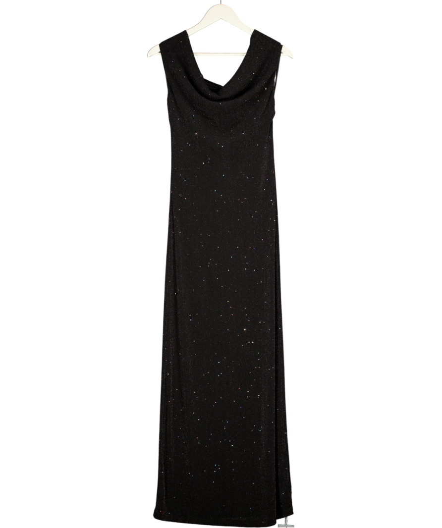 SUPERDOWN Black Sparkle Mesh Maxi Dress UK M