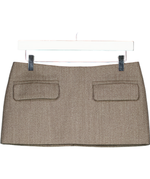LADO BOKUCHAVA Brown Virgin Wool Blend Mini Skirt UK S