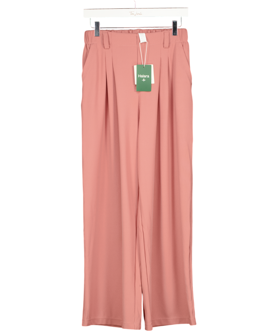 HALARA Dusty Pink Daystretch High Waist Wrinkle Resistant Straight Leg Work Trousers - Petite Fit UK S