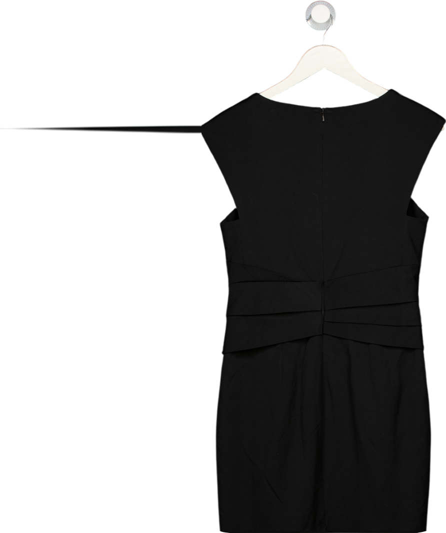 REISS Black Pleat Detail Bodycon Shift Dress UK 10