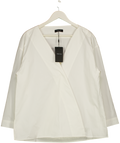MASSIMO DUTTI White 100% Cotton Poplin Wrap Front  Shirt UK M