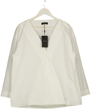 MASSIMO DUTTI White 100% Cotton Poplin Wrap Front  Shirt UK M