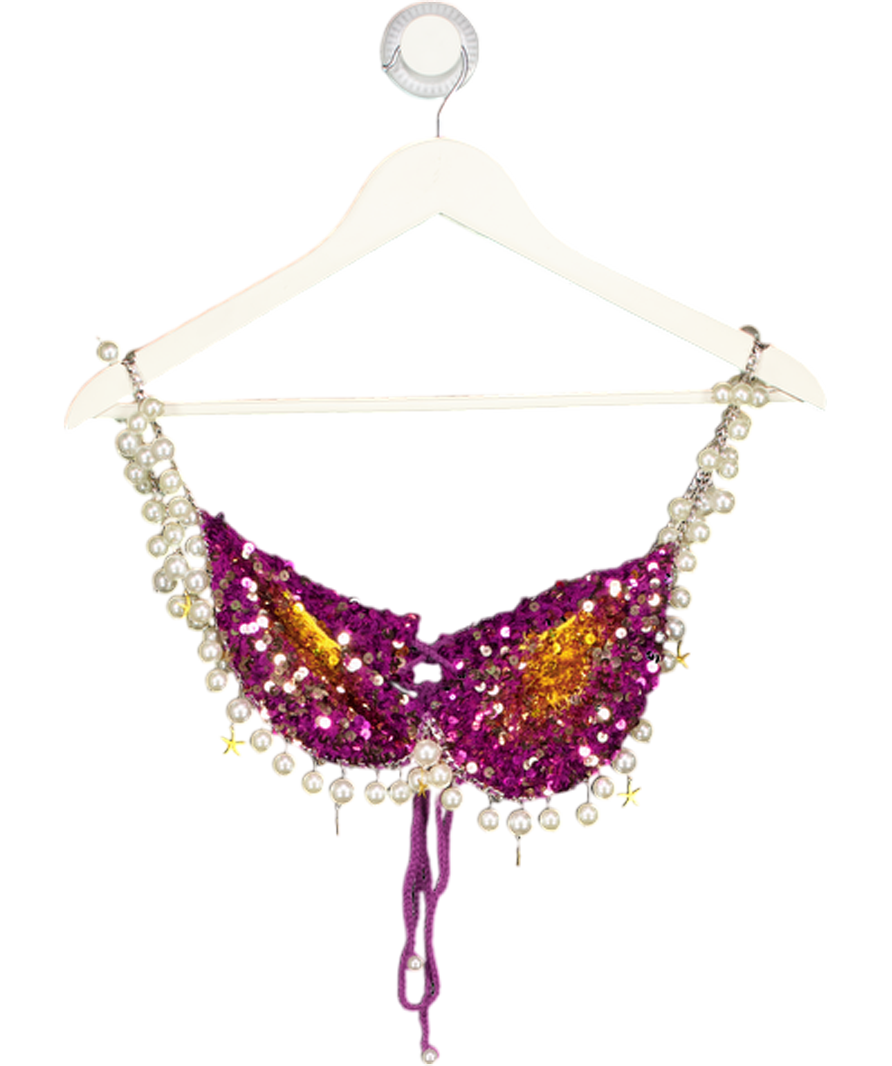 River Island Purple & Orange Top Sequin UK S