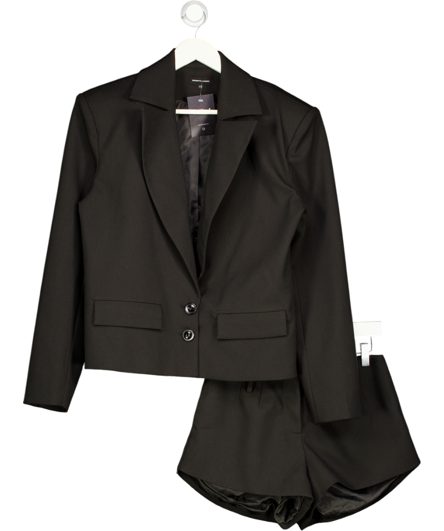 Noughts & Kisses Black Sacha Structured Boxy Blazer With Vienna Tailored Shorts UK XS