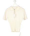 ARRANGE Cream Premium Merino Wool Short Sleeve Knitted Top UK S