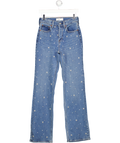 ABERCROMBIE & FITCH Blue High Rise 90s Relaxed Pearl Embellished Jeans - Long Length W25